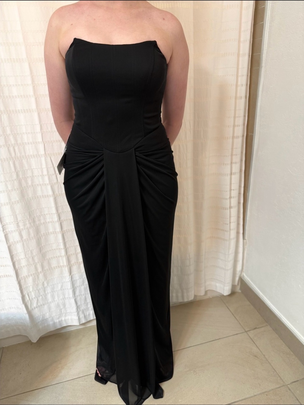 Azazie Strapless Black Formal Gown - Picture 4 of 6